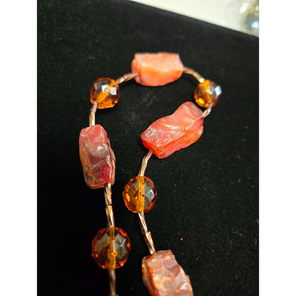 Vintage Carnelian Beaded Necklace . - Picture 3 of 5